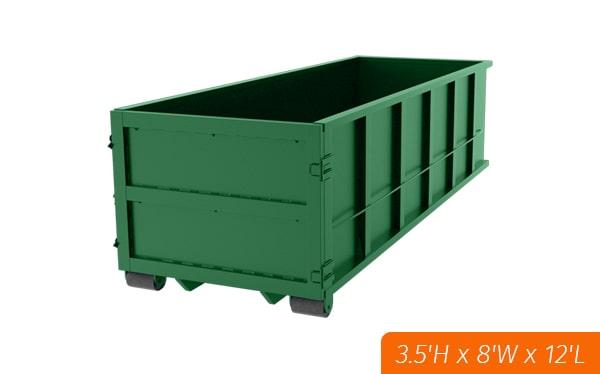 a ten-yard dumpster can be placed on any paved or level surface in your driveway, yard, or parking lot